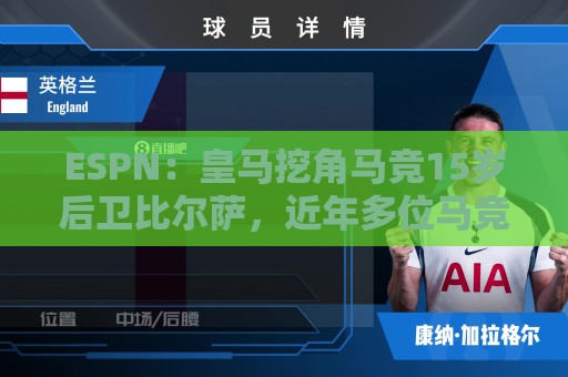 ESPN:皇马挖角马竞15岁后卫比尔萨,近年多位马竞青训转投死敌 ESPN:皇马挖角马竞15岁后卫比尔萨,近年多位马竞青训转投死敌